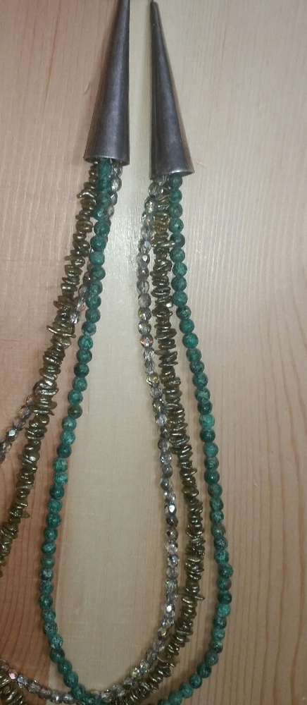 SAKI 9.25 Sterling Silver/Artisan Gemstone Necklac